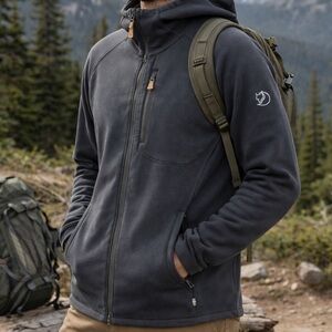 Fjallraven abisko black fleece zip hoodie